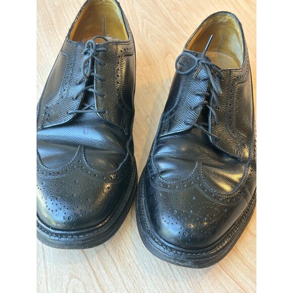 FLORSHEIM IMPERIAL 92604 Kenmoor Gunboat Vintage Black Wing Tip Shoes Size 9.5 D